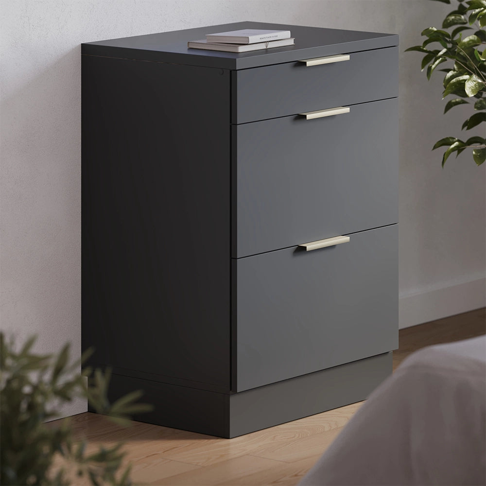 Mobile per mansarda Rion Antracite-oro/Antracite 60 x 83.8 cm senza inclinazione con 3 cassetti Vicco