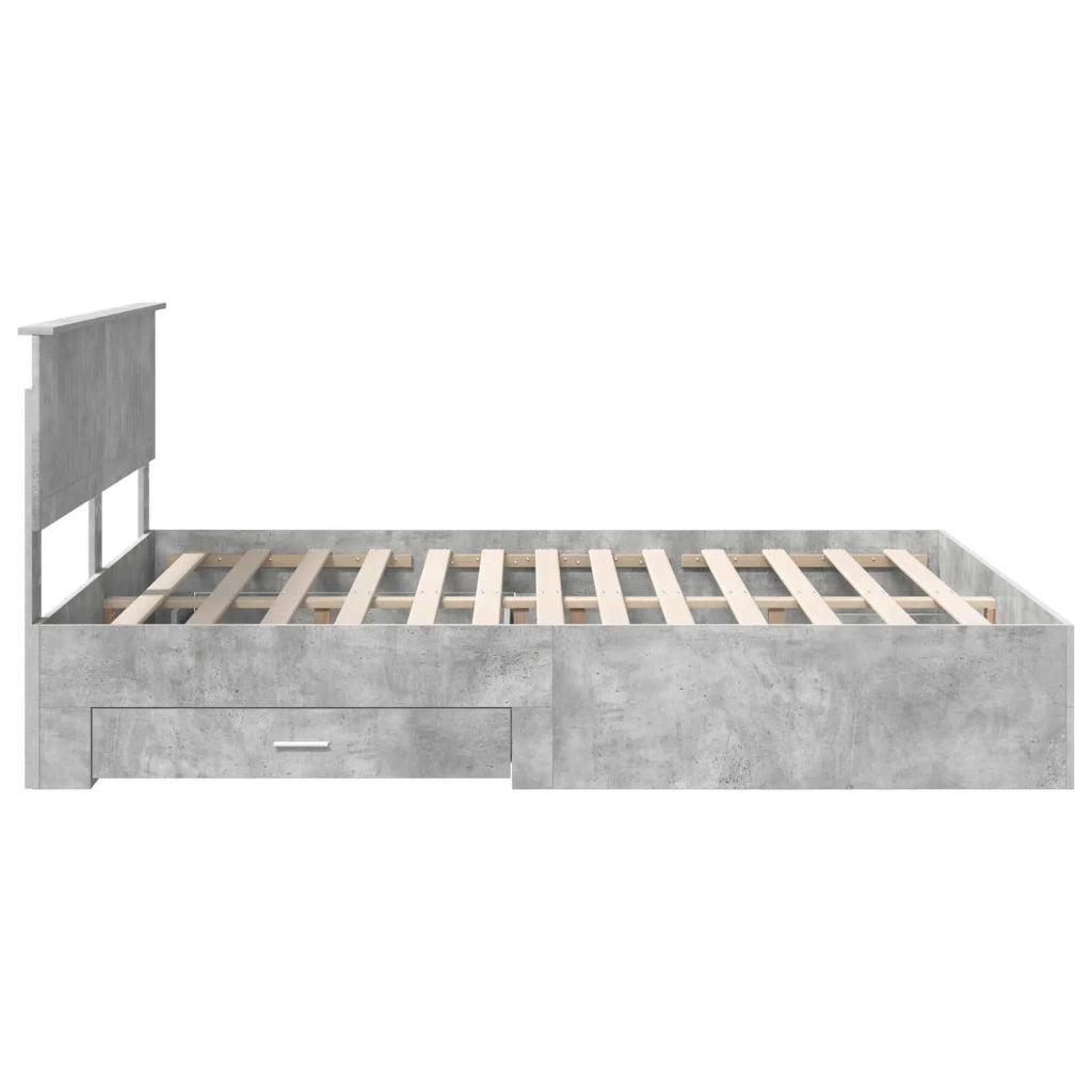 Struttura del letto con testiera Grigio cemento 160 x 200 cm 3410873