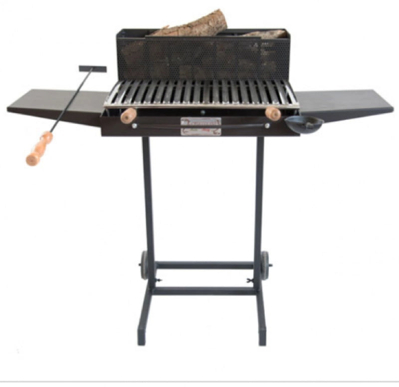 BARBECUE A LEGNA E CARBONELLA MODELLO HAPPY IN FERRO BATTUTO