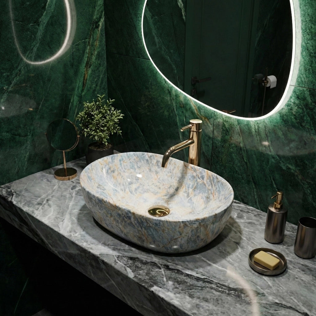 Lavabo Da Appoggio Rea Amelia Ruststone 48