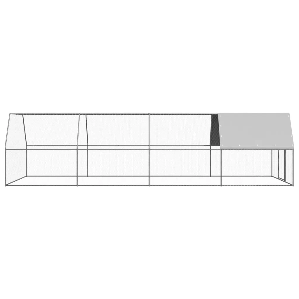 Pollaio per Esterni 3x8x2 m in Acciaio Zincato 3089326