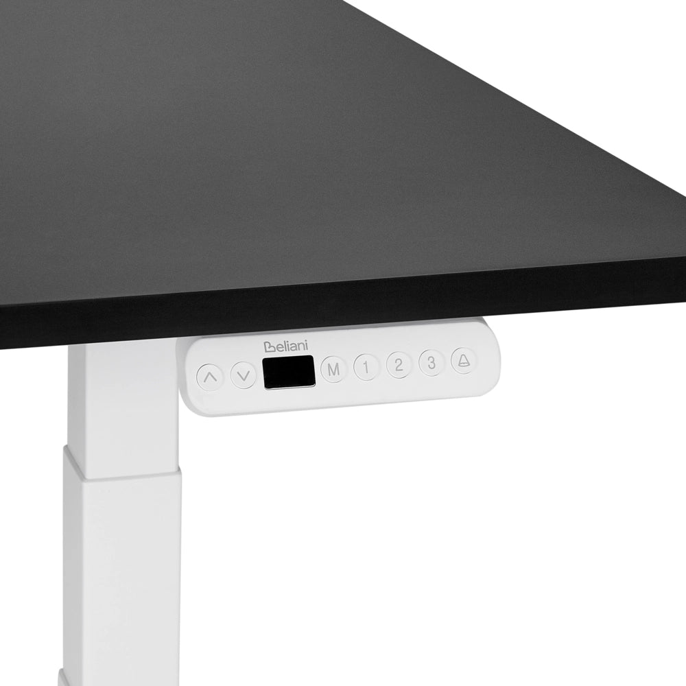 Scrivania regolabile in altezza elettricamente nero e bianco 120 x 72 cm Struttura in acciaio verniciato a polvere