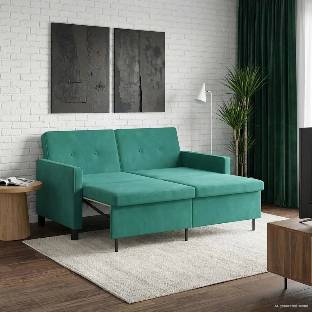 Divano letto Turchese Tessuto