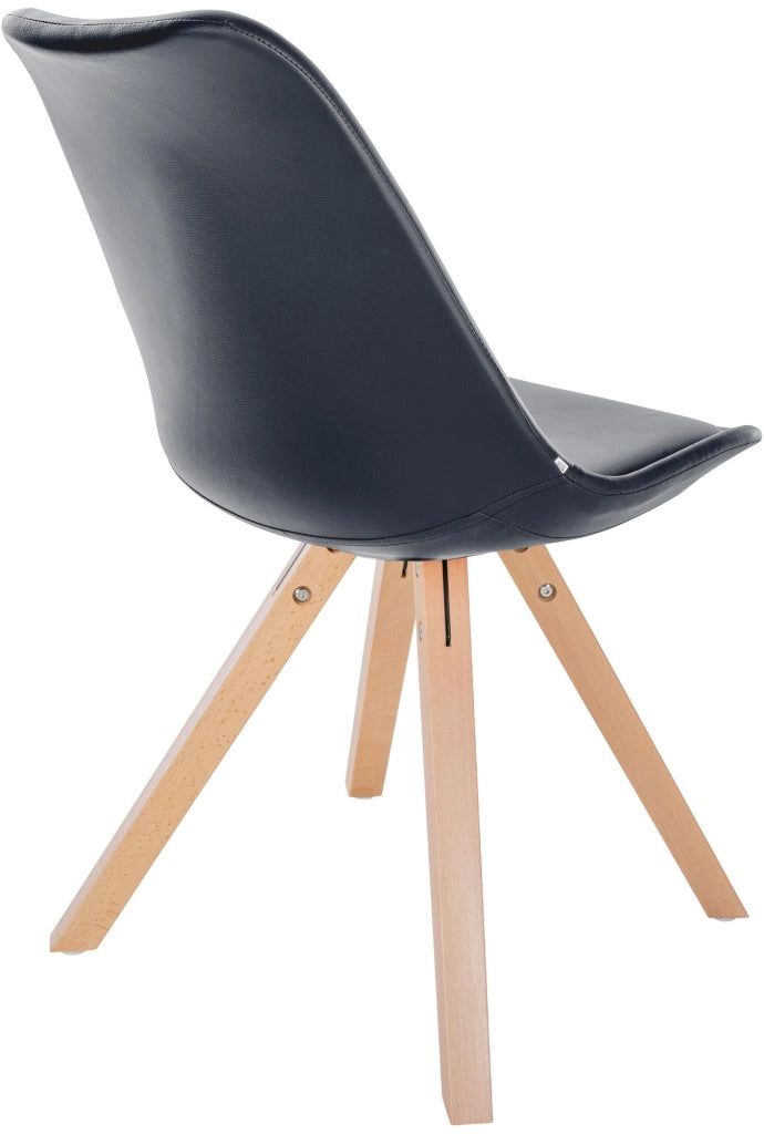 Sedia Sofia in similpelle nero,natura (quadrato)