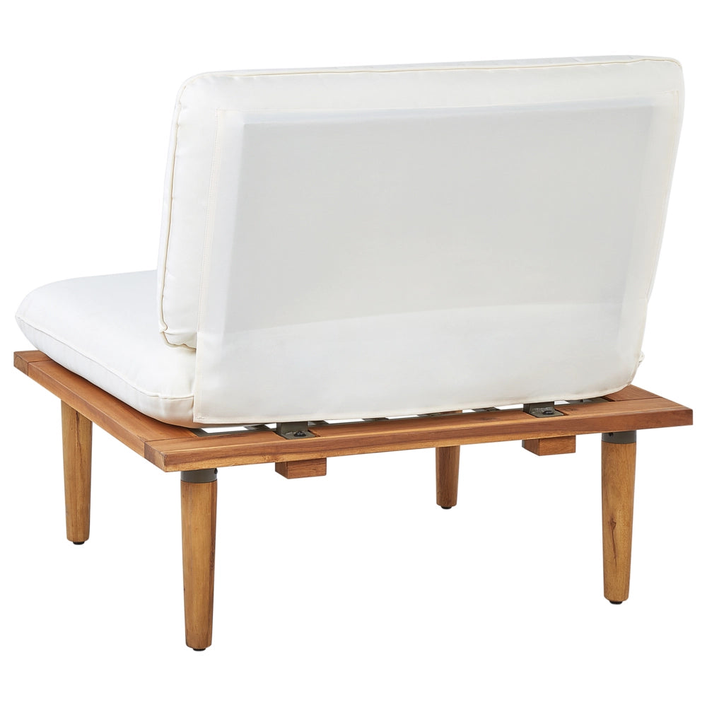 Set Divani Da Giardino Cuscini Bianco Sporco In Legno Massello Di Acacia Set Conversazione Da Esterno Moderno A 2 Posti Poltrone Con Tavolino