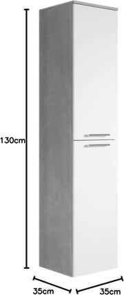 Cassettiera da bagno alta 130 cm bianco cemento cassettiera alta cassettiera bagno