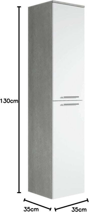 Cassettiera da bagno alta 130 cm bianco cemento cassettiera alta cassettiera bagno