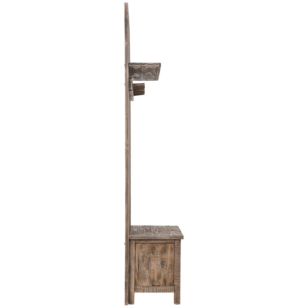 Tavolino da ingresso in legno marrone con panca 88x39x200h cm