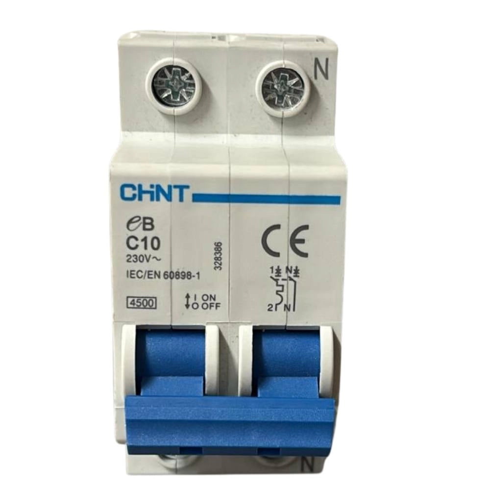 Chint interruttori magnetotermici 1p+n curva c 4,5ka serie eb 2 moduli *** ampere 10 ampere, confezione 1