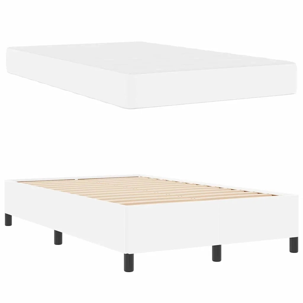 Struttura del letto con materasso Bianco 120 x 200 cm Tessuto