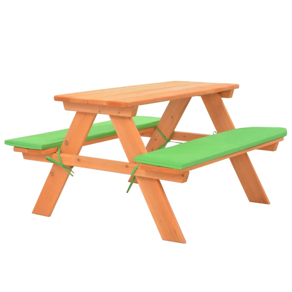 Tavolo da picnic per bambini con panche 89 x 79 x 50 cm legno di abete 02_0018690