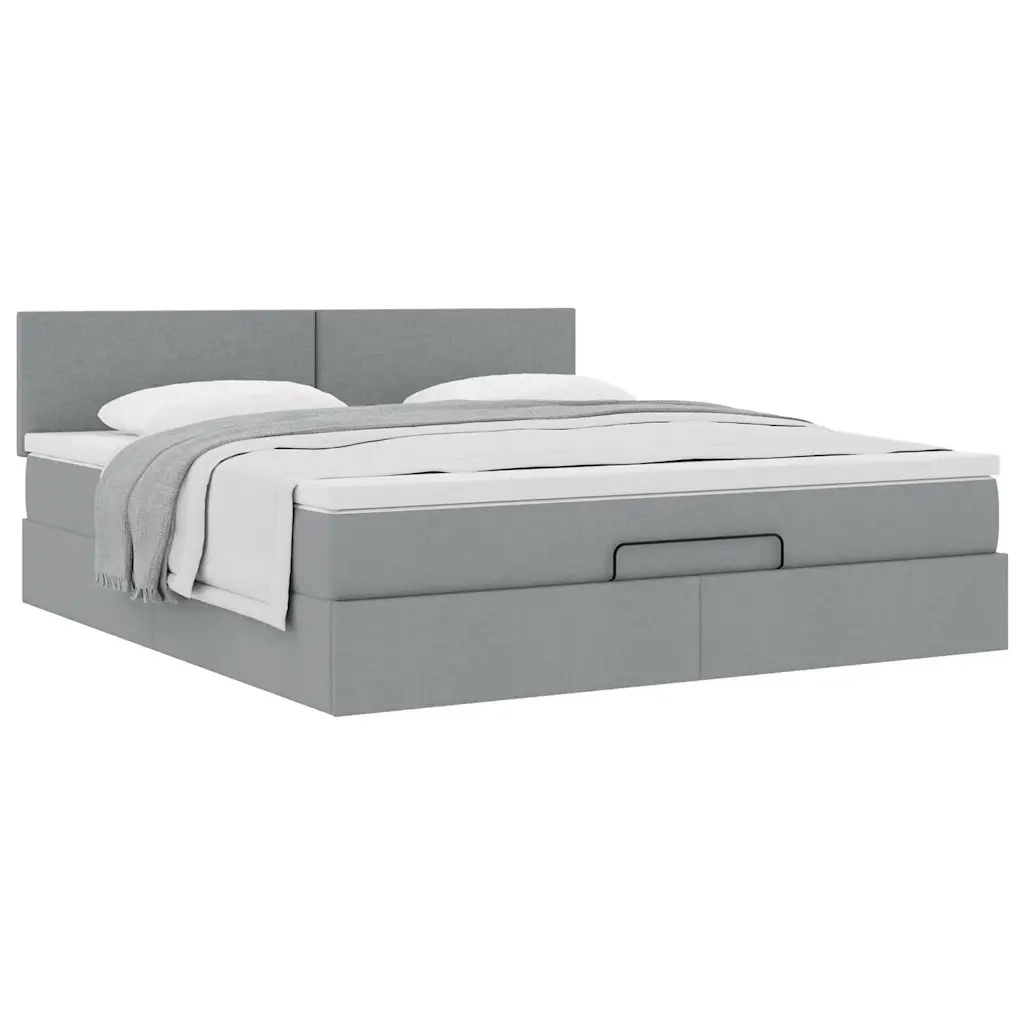 Struttura Letto Pouf con Materasso 180x200 cm in Tessuto