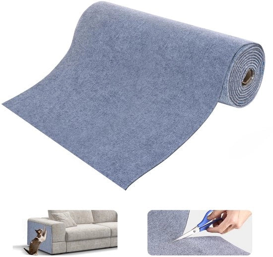 Krabmat autoadesivo per gatti, protezione contro graffi per gatti e divani, mat per gatti, mat per divani, mobili, porte, pareti, L 200 cm x B 40 cm (grigio chiaro)