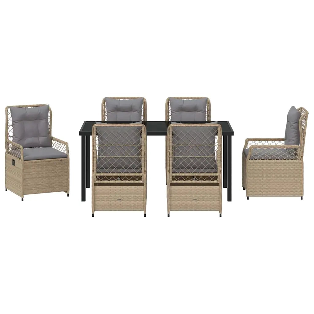 Set da Pranzo per Giardino 7 pcs Beige e Grigio Chiaro 3381006