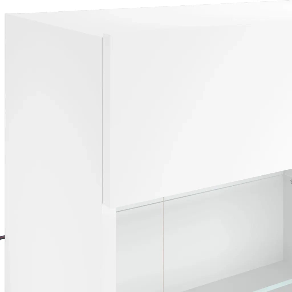 Mobile TV a Parete con Luci LED Bianco 98,5x30x60,5 cm 837106