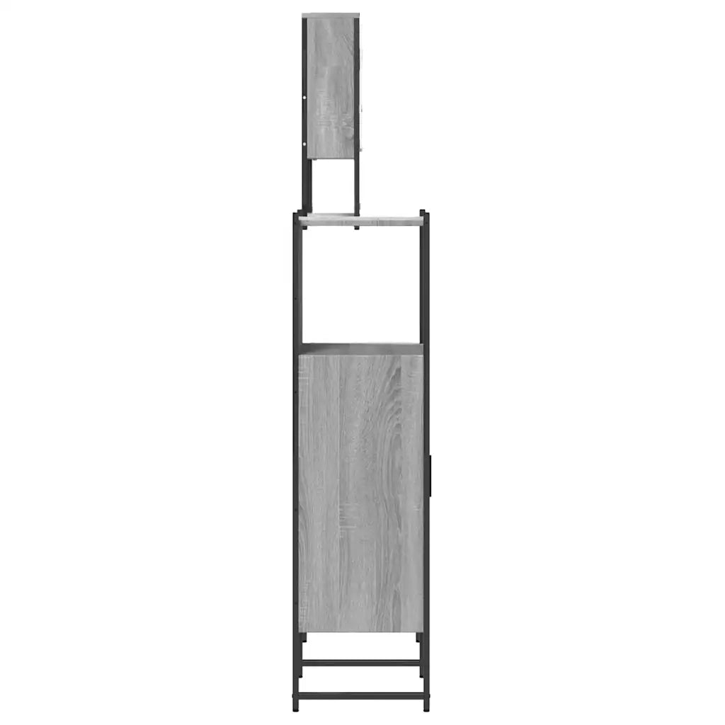 Set Mobili da Bagno 3 pz Grigio Sonoma in Legno Multistrato 3214703