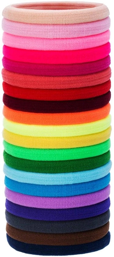 Cintura per Capelli in Coton con 20 Pezzi - Supporto per Coda di Cavallo - Duraturo - Elastico - Adatto per Capelli Spessi/Crini - Elastico per Capelli