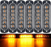 Barra di illuminazione per recupero auto a 6 LED - Interruzione del barbecue - 18 modalità lampeggianti - 12/24V - Pacchetto da 6