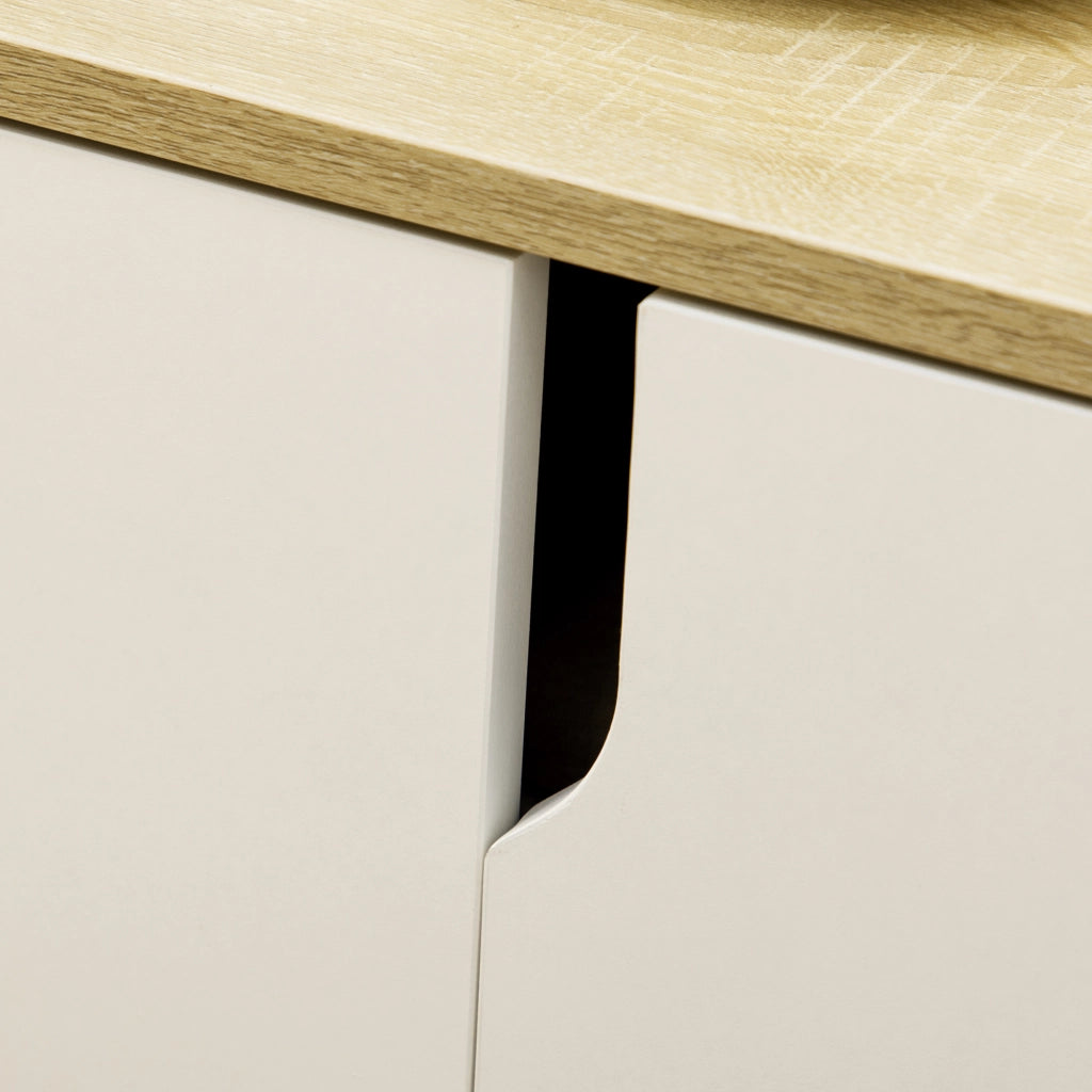 Scarpiera Moderna per Ingresso ¨C Zephmum ¨C Legno Multistrato Bianco e Naturale 80x30x80