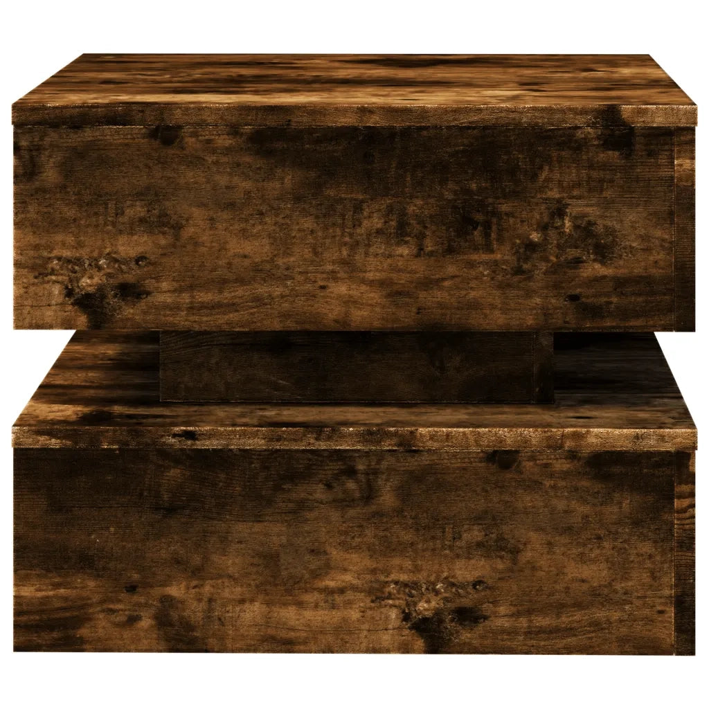 Tavolino da salotto | Tavolino da caff¨¨ | Tavolino da Soggiorno con Luci LED Rovere Sonoma 50x50x40 cm