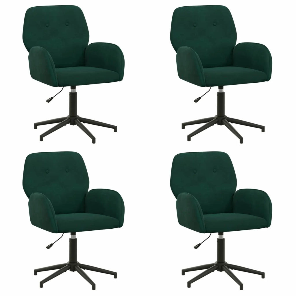 Sedie da scrivania girevoli 4 pz 54 x 55 x 90 cm Verde Scuro 3428331
