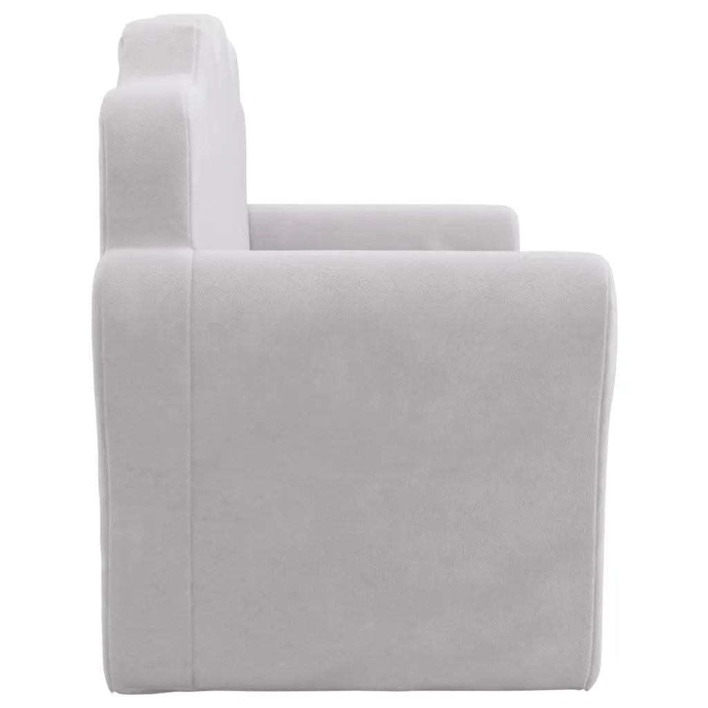 Divano letto | Sof¨¤ letto | Letto singolo Bambini a 2 Posti Grigio Chiaro in Morbido Peluche