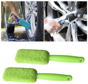 JNNJ 2-delige microvezelborstel per ruote, pulitore di ruote morbido di alta qualità per ruote e ruote di alluminio, alta qualità borstello di ruote senza graffi per Moto Truck SUV (verde)