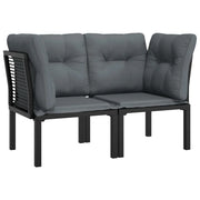 Poltrone Angolari Giardino Cuscini 2 pz Polyrattan Nero e Grigio CFW5853569