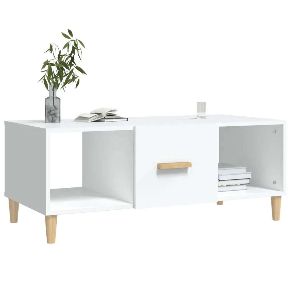 Tavolino da salotto | Tavolino da caff¨¨ | Tavolino da Soggiorno Bianco 102x50x40 cm in Legno Multistrato