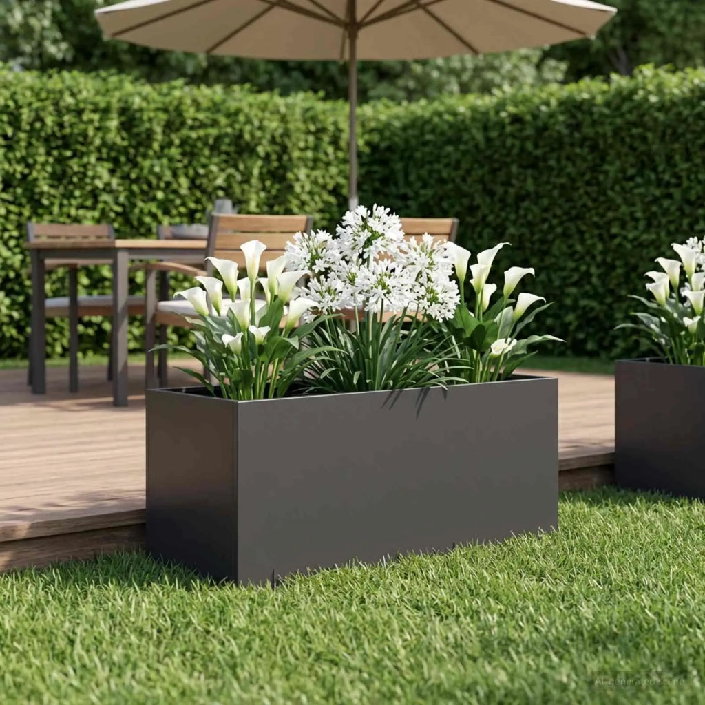 Vaso da giardino Nero 100 x 40 x 40 cm 8005246