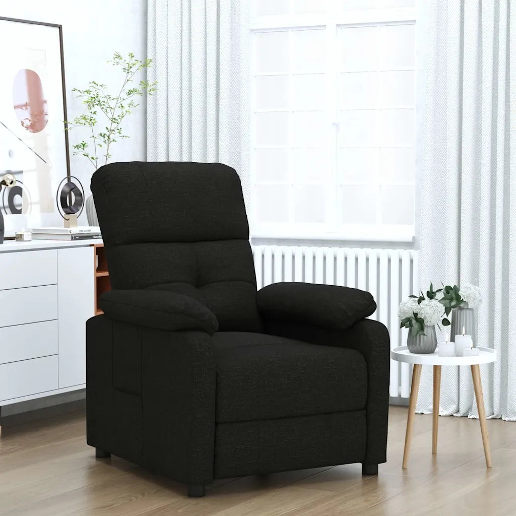 Divano Sedia-Poltrona Reclinabile in Tessuto Nero 943025