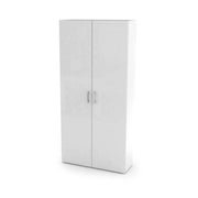 Mobile Portascarpe Actra, Scarpiera 27 Ripiani Made in Italy, 91x33x190h cm Bianco Lucido