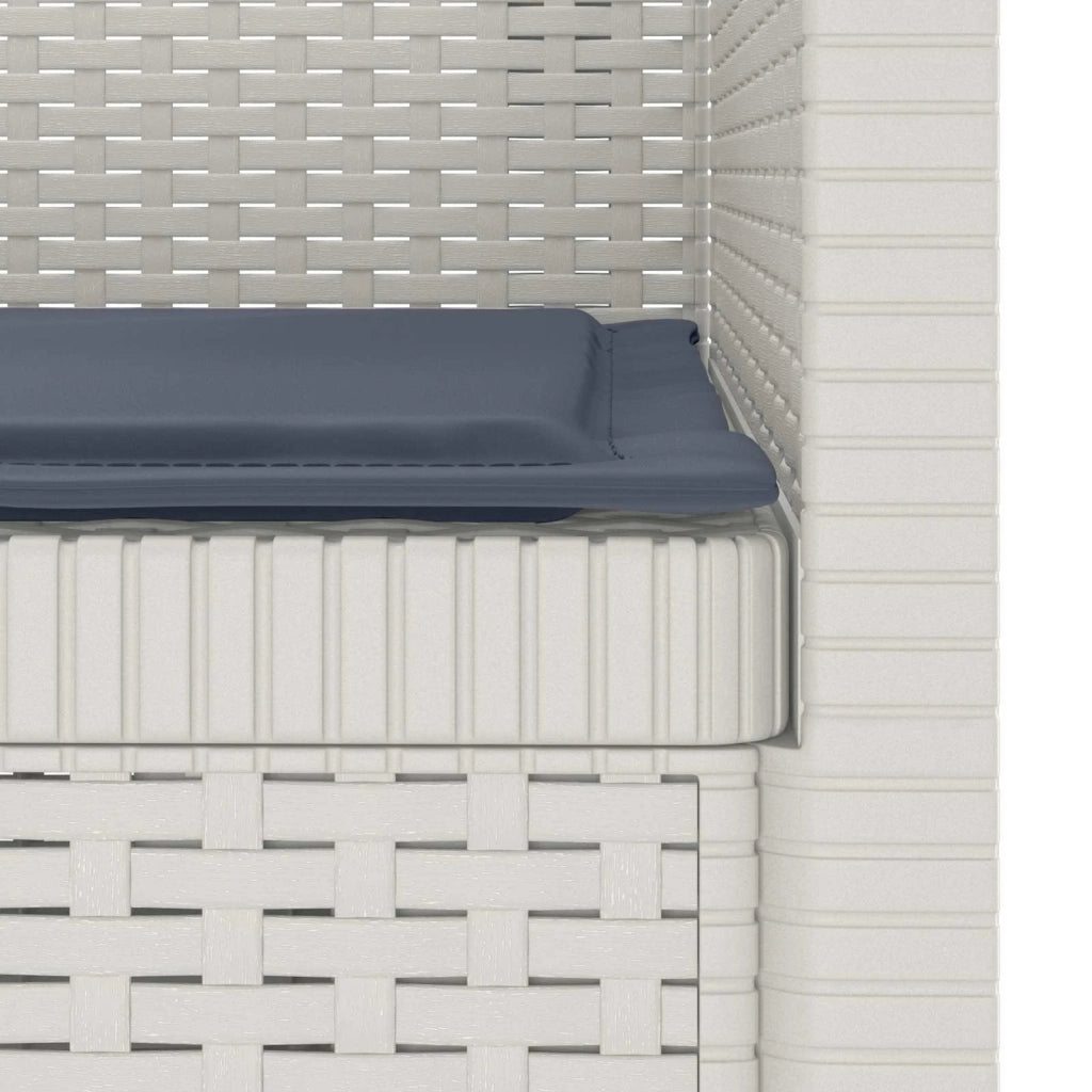 Poltrona a 1 Posto con Cuscino Aspetto Rattan PP Bianco 8011863