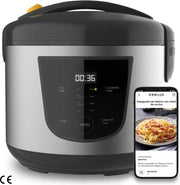 Robot Cucina Multifunzionale - Multicooker - Capacità 5 Litri, Programmabile fino a 24 Ore, Cottura Automatica, 8 Menu Preimpostati, Funzione di Mantenimento della Calore fino a 24 Ore, Incluso Piatto Antiaderente