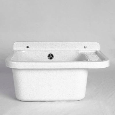 Pilozzo da esterno sospeso 60x34 cm in resina bianca con portasapone