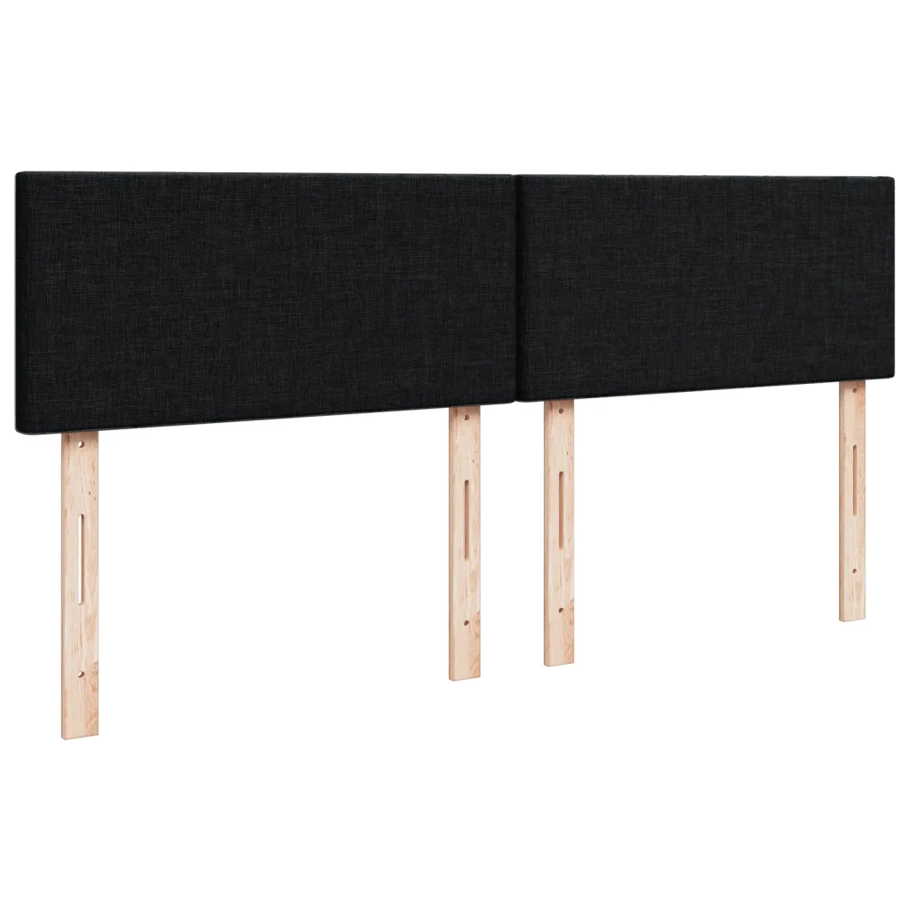 Giroletto a Molle con Materasso Nero 140x200 cm in Tessuto