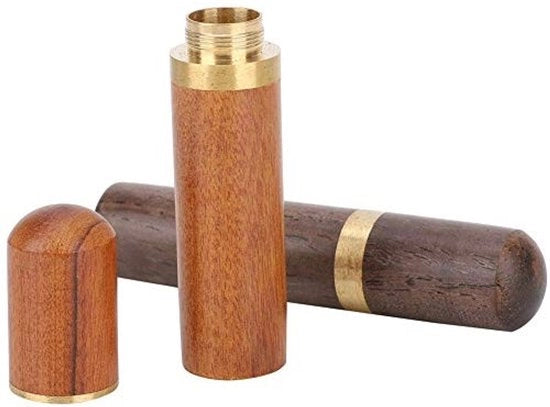 Organizzatore in legno 2 pezzi - Cassa per aghi - Supporto in pelle - Strumento di cucina - Ebony/Palissander - Servizio professionale - Cassa per aghi
