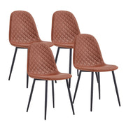 Set 4 Sedie 43x42x86 cm in Similpelle Trapuntata Bella Marrone