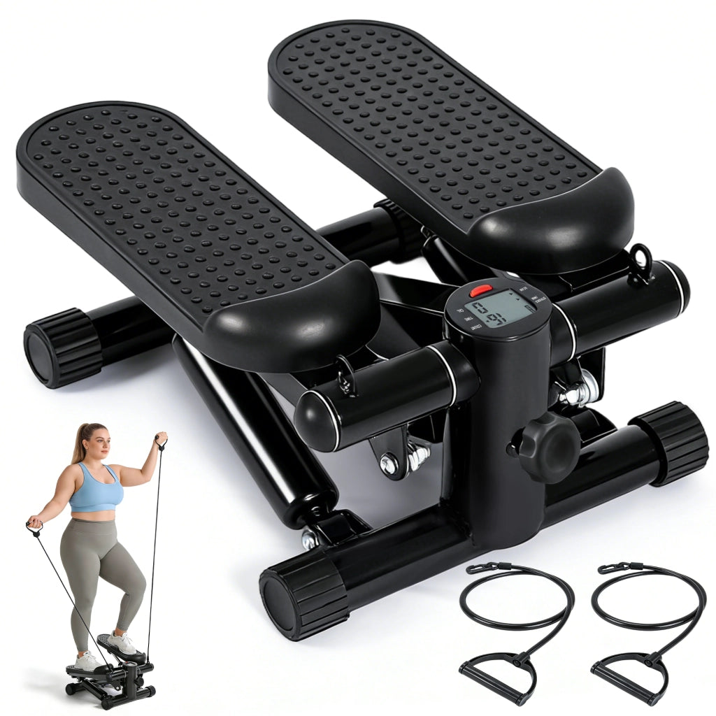 ZMH Mini stepper con fasce di resistenza e schermo LCD resistenza regolabile, ideale per allenamenti a casa e in ufficio