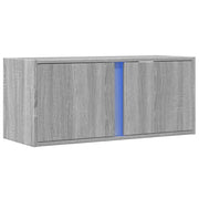 Mobile TV multimediale mensola TV credenza mobile TV parete attrezzata per sala da pranzo soggiorno camera da letto con luci LED Sonoma 80 x 31 x 35 cm grigio 02_0028059