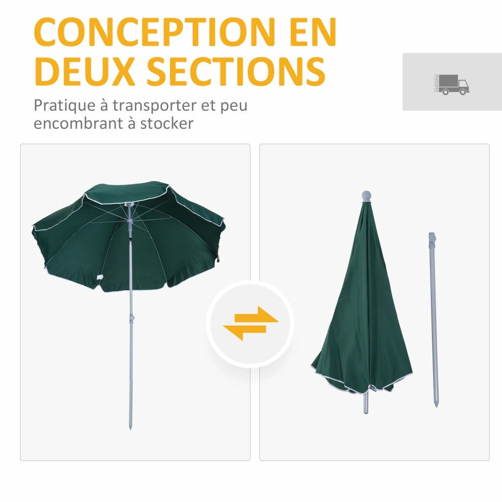Parasole octogonale inclinabile da giardino ¨C zephmum ¨C verde 2m ?