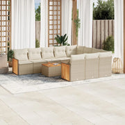 Set Divani da Giardino 11 pz con Cuscini Beige in Polyrattancod mxl 113607