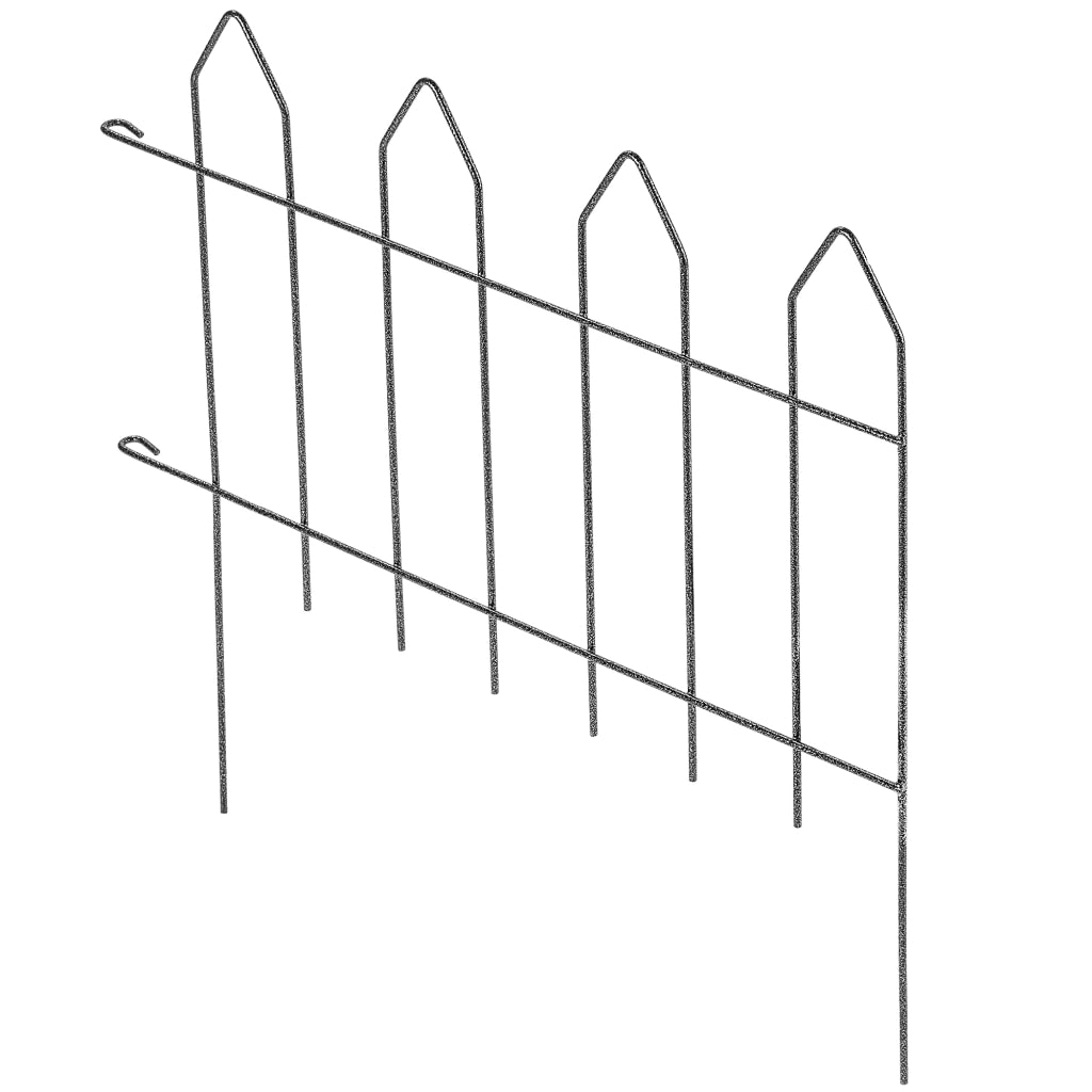 Recinzione da giardino in metallo KADAX, bordura a palizzata saldata, altezza 50 cm.