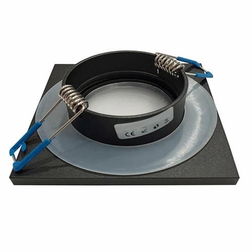 Faretto da incasso quadrato nero GU10 IP44 Eko-Light