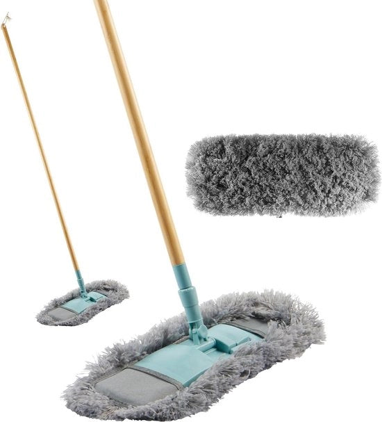 Asciugamano a Testa Piana per Pavimenti Rigidi - Collezione Cool Hue - Certificato FSC - Blu-Grigio