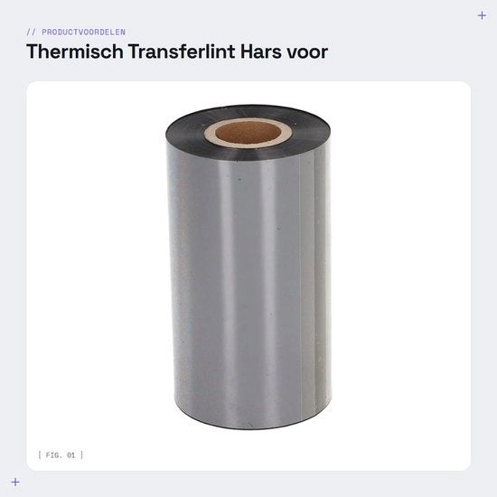 Filtro di trasferimento per stampanti etichette Thermiche, larghezza 110mm, lunghezza 300m, struttura a tre strati, alta velocità.