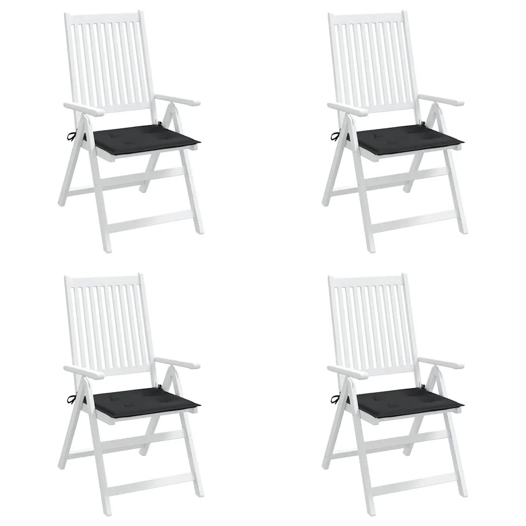 Cuscini per Sedia 4 pz Neri 50x50x4 cm in Tessuto Oxford