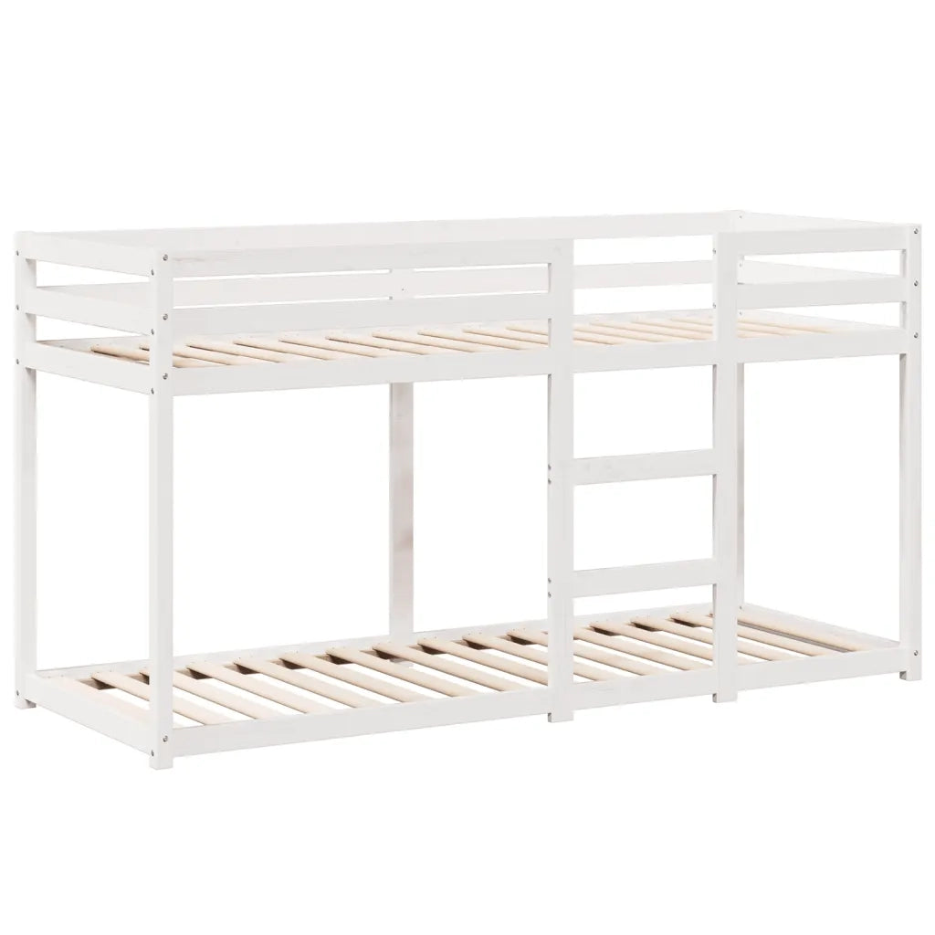 Letto a Castello con Tetto Bianco 75x190 cm Legno Massello Pino