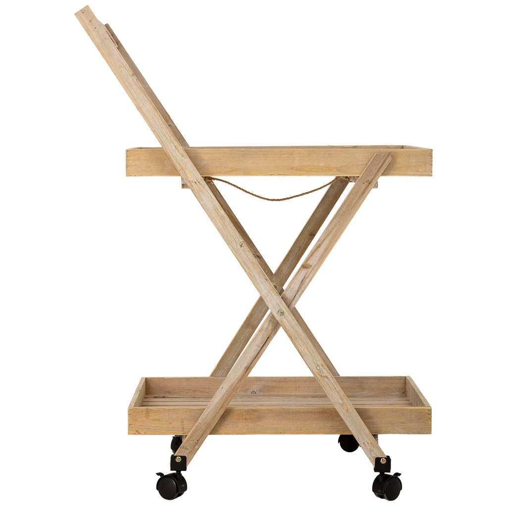 Carrello espositore legno marrone 118,5x17x51,5h cm