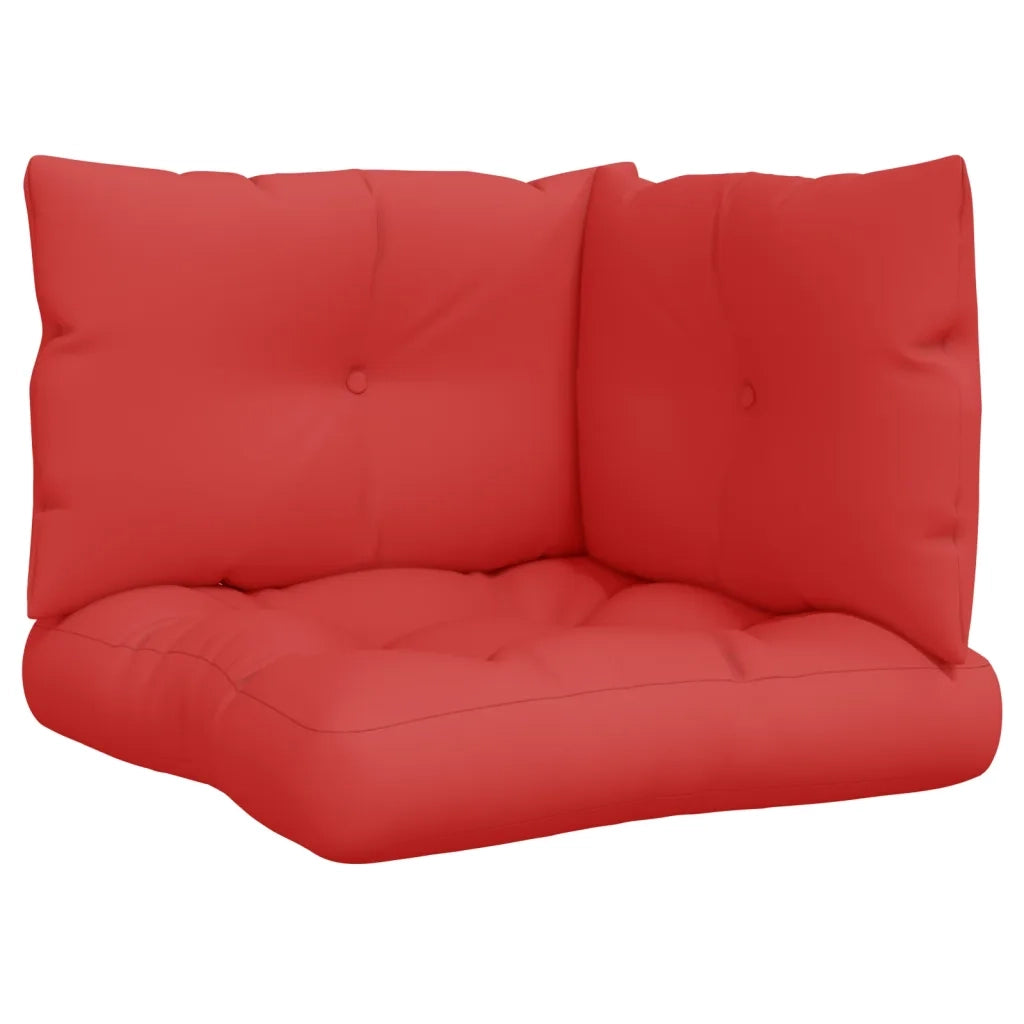 Cuscini per Pallet 3 pz Rossi in Tessuto 360862